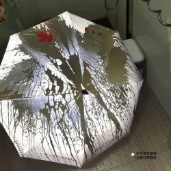 遇水變色雨繖夜行反光遮陽繖幻彩變色繖防曬防紫外線晴雨兩用學生