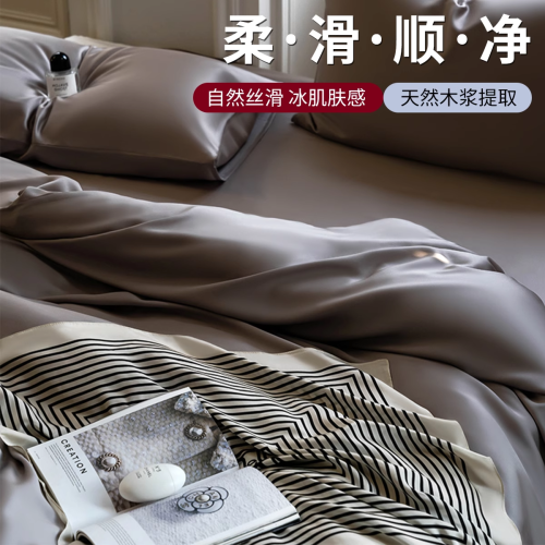 萊賽爾天絲床單人件真絲冰絲夏季天涼感床笠宿舍2025新款四季通用