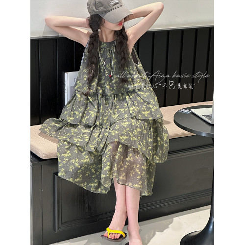 孫小美kids 甜美女童碎花連衣裙2025新款夏裝度假兒童裙子蛋糕裙