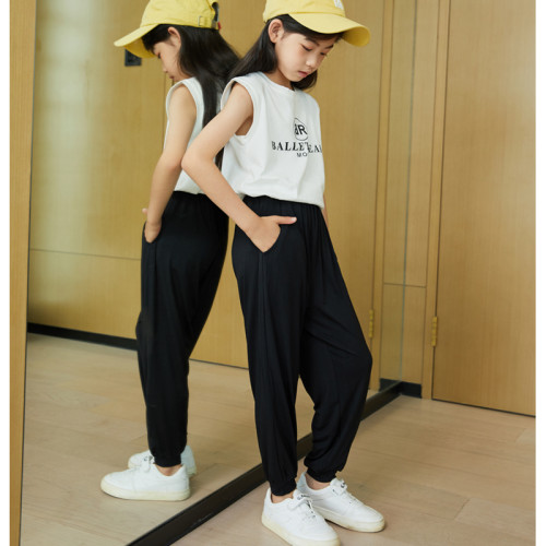 女童防蚊褲夏季薄款莫代爾兒童新款褲子冰絲衛褲女大童夏裝運動褲
