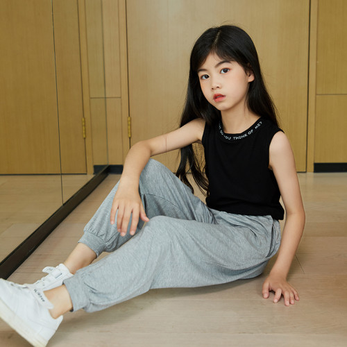 女童防蚊褲夏季薄款莫代爾兒童新款褲子冰絲衛褲女大童夏裝運動褲