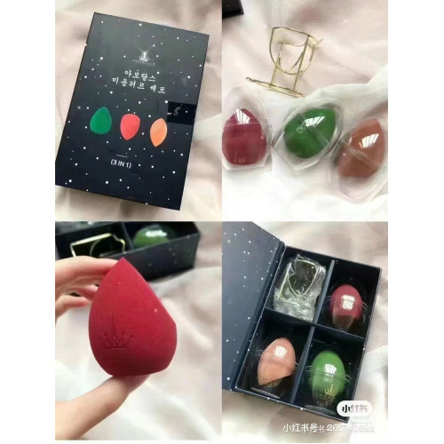 韓國爾木葡萄美妝蛋超軟不吃粉尖頭慕斯海綿化妝面部乾溼兩用推薦