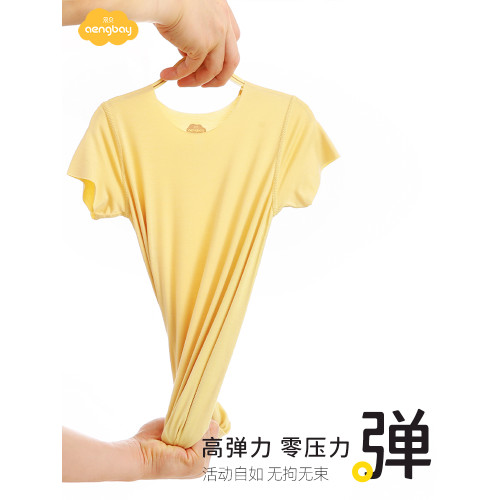 Aengbay莫代爾嬰兒衣服夏季薄款短袖哈衣半袖家居服寶寶連體衣夏