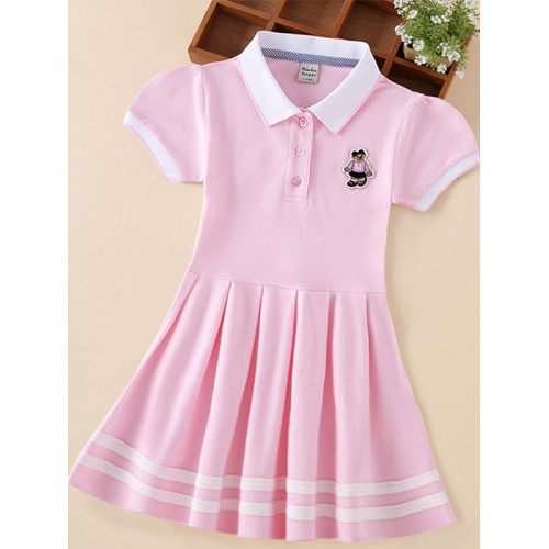 SZ女童連衣裙短袖2024新款夏裝長袖秋季兒童裙子純棉小女孩學院風