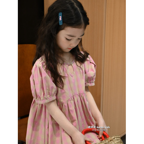 春裝女童公主裙新款女童韓版短袖裙中大童裙子2025新款兒童連衣裙
