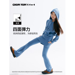 chopiyopi童裝 兒童假兩件裙擺喇叭褲春秋新款女童高彈打底運動褲