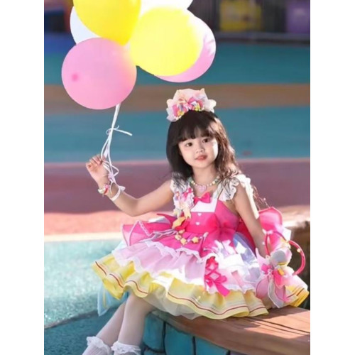 女童洛麗塔公主裙吊帶無袖春秋夏季連衣裙洋裝兒童生日禮蓬蓬裙