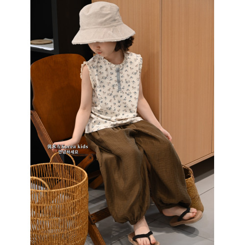 童裝女童褲子夏季薄款2025新款女孩蘿蔔褲洋氣兒童防蚊褲燈籠褲