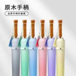 24骨古風漸變色雨繖流蘇長柄繖女加大加厚加固國風直桿繖復古男士