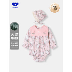 考拉蒂爾嬰兒夏薄款衣服短袖百日寶寶包屁衣女嬰小月齡多巴胺穿搭