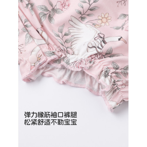 考拉蒂爾嬰兒夏薄款衣服短袖百日寶寶包屁衣女嬰小月齡多巴胺穿搭