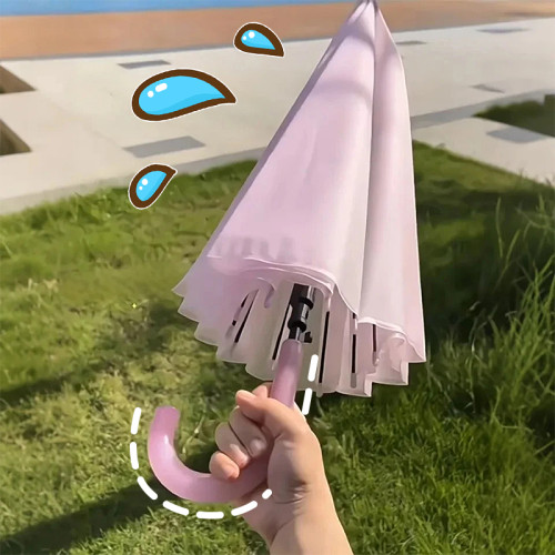 新型雨繖遇光變色雨繖手動款學生上學專用直桿長柄女士晴雨兩用