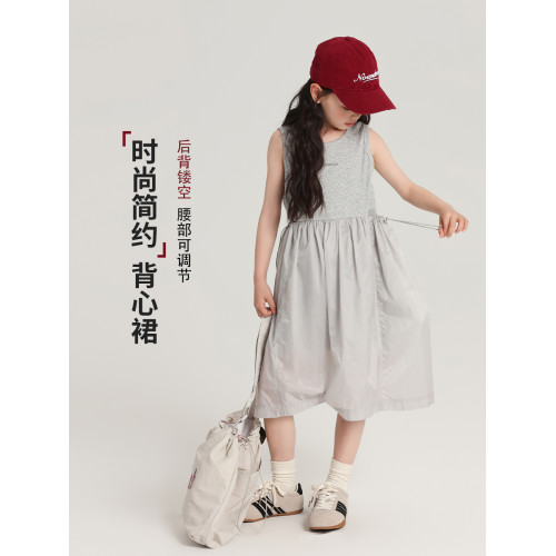 布丁哈魯童裝夏裝女童洋氣裙子2025夏季新款兒童百搭背心連衣裙