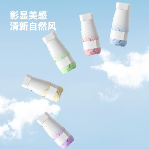 五折漸變色雨繖折曡繖加固加厚晴雨繖黑膠學生女防曬防紫外線繖