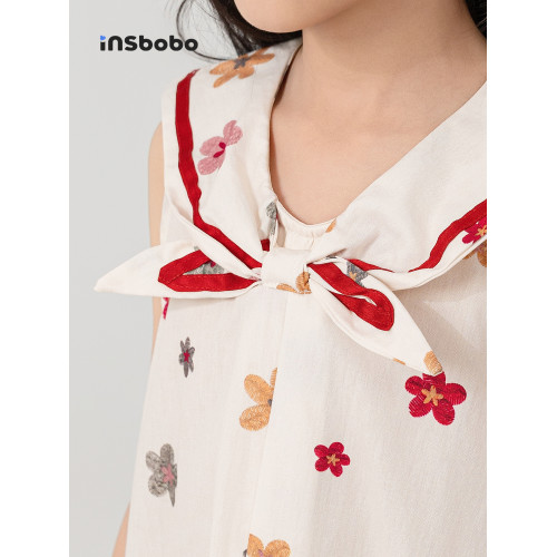 INSbobo童裝女童連衣裙新款時髦裙子兒童裙裝可愛女孩休閒衣服夏