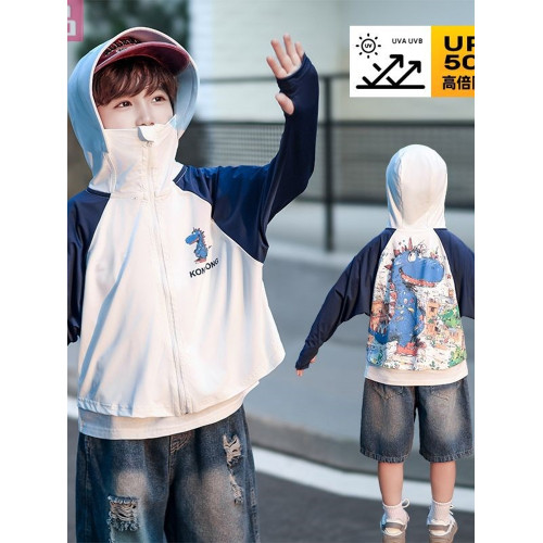 男童防曬衣兒童夏季薄款外套卡通恐龍衣服2025新款帥氣男孩防a808