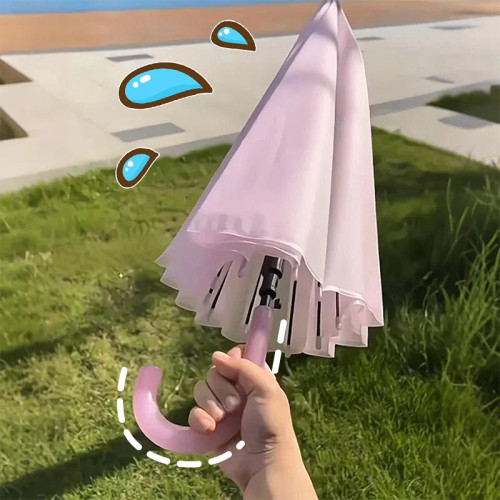 新型雨繖遇光變色雨繖手動款學生上學專用直桿長柄女士晴雨兩用