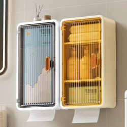 衛生間厠紙盒免打孔厠所衛生紙置物架壁掛式防水衛生巾收納紙巾盒