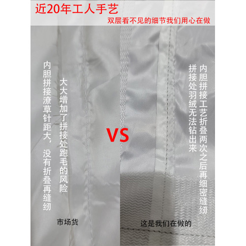 全棉羽絨被被殼半成品自充絨雙層被套專用內膽套被芯防鑽貢緞被罩