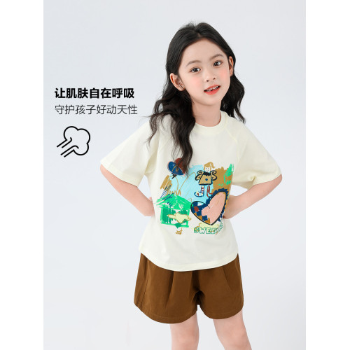 左西女童短袖T恤兒童夏裝2026新款純棉半袖上衣中大童女孩超好看