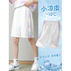 女童五分褲夏季2025新款女大童外穿薄款冰絲短褲兒童運動速乾褲子