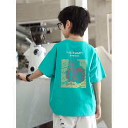 100%純棉男童短袖T恤夏季薄款小中大童上衣半袖2024夏裝童裝洋氣