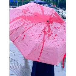 網紅遇水變色雨繖夜行反光鐳射繖折曡防曬學生晴雨繖黑膠遮陽繖潮