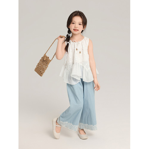 布丁哈魯童裝夏裝女童裙子2026夏新款兒童甜美洋氣背心褲子三件套