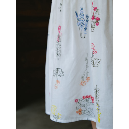 野柿童裝【夏花遊記】女童背心連衣裙2025夏季新款女大童刺綉長裙