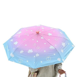 遇水現花變色雨傘晴雨兩用傘高質感防曬防紫外線太陽傘折曡遮陽傘