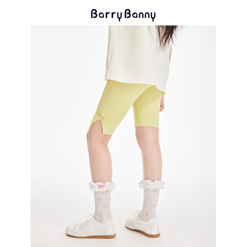 BarryBanny女童外穿短褲中褲瑜伽褲夏季薄款中大童運動休閒五分褲