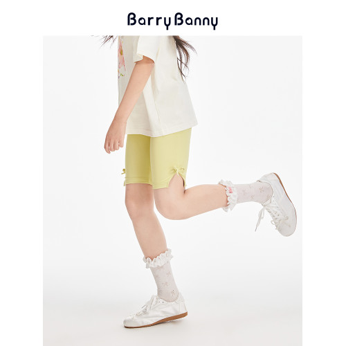 BarryBanny女童外穿短褲中褲瑜伽褲夏季薄款中大童運動休閒五分褲