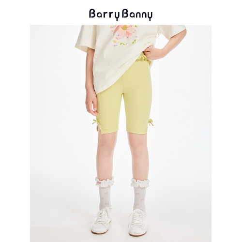 BarryBanny女童外穿短褲中褲瑜伽褲夏季薄款中大童運動休閒五分褲