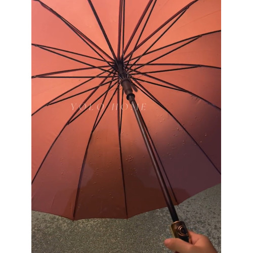 雨水開花變色雨繖創意立體浮雕感水珠長柄繖高級感雨繖女生高顔值