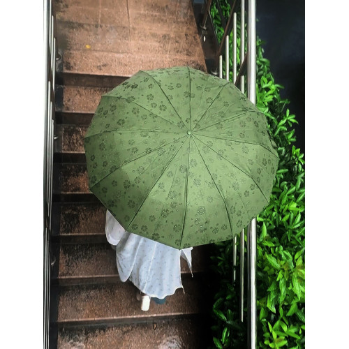雨水開花變色雨繖創意立體浮雕感水珠長柄繖高級感雨繖女生高顔值