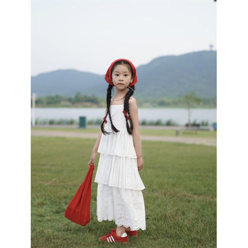 TOUKIDS西北沙漠雲南新疆草原旅行穿搭女童罩衫連衣裙白色度假風