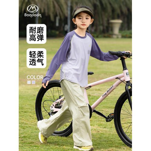半度閒女童運動打底上衣洋氣秋裝2025新款兒童春秋款薄款長袖t恤
