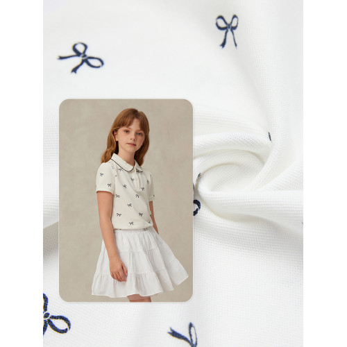 【5A抗菌】eland kids衣戀童裝女童POLO衫25年夏季新品學院風上衣