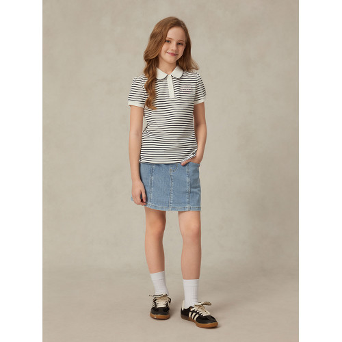 【5A抗菌】eland kids衣戀童裝女童POLO衫25年夏季新品學院風上衣