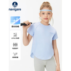 Navigare意大利小帆船童裝女童短袖T恤2025年夏季薄款兒童上衣