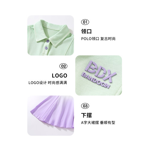 半度閒女童夏季polo短裙洋氣薄款2025新款兒童夏裝運動短袖連衣裙