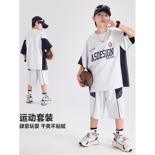 香港BXKUXIA男童夏裝網球短袖套裝戶外青少年兒童運動速乾兩件套