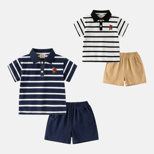 NEXT VRT兒童裝男童夏裝套裝新款韓版中小童夏季潮牌POLO短袖童裝