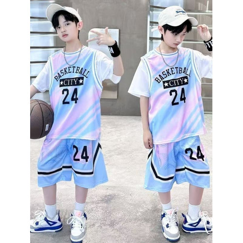 安哼安哼男童夏裝速乾籃球服套裝中大童新款2025男孩夏季短袖運動