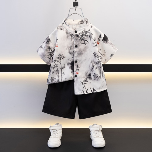 英國NEXT  wild男童新中式套裝夏季兒童漢服小少爺夏裝短袖兩件套