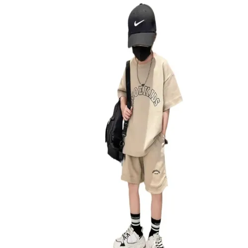 套裝男孩2025NEWHOT運動衣服夏裝兒童帥氣新款中大男童兩件套短袖