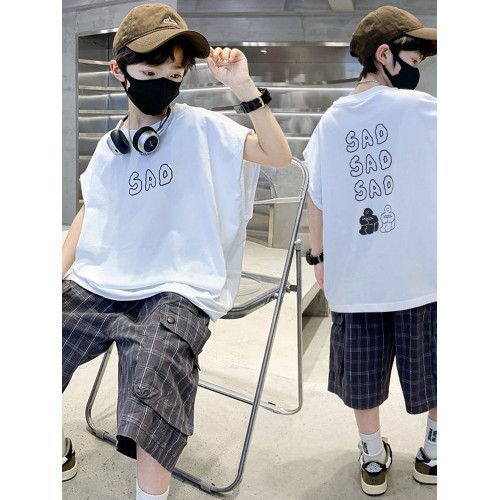 安哼安哼兒童裝男童夏裝套裝2025新款夏季薄款中大童運動夏款男孩