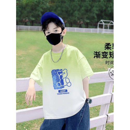 安哼安哼多巴胺男童短袖T恤夏裝新款兒童薄款休閒寬松半袖純棉帥