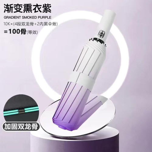 100骨漸變色雨繖全自動晴雨兩用太陽繖廣告繖男女遮陽繖加大加L