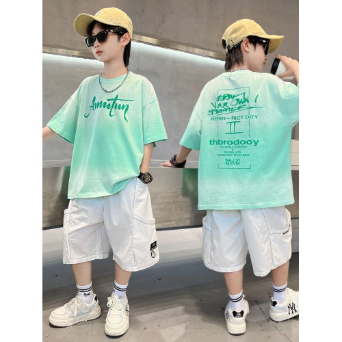 兒童裝男童夏裝套裝2025新款中大童男孩夏季帥氣短袖運動夏款潮牌